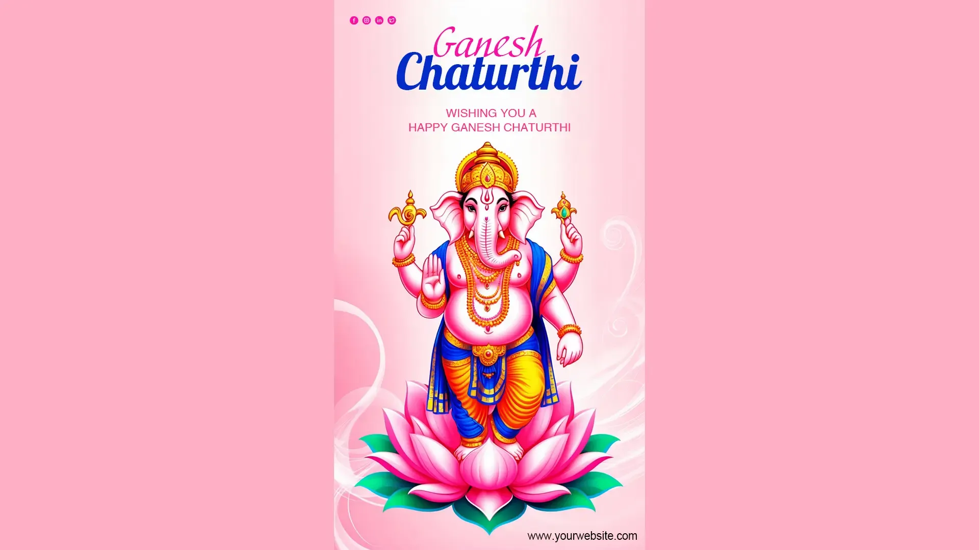 Happy Ganesh Chaturthi Instagram Story in Pastel Pink Tones image